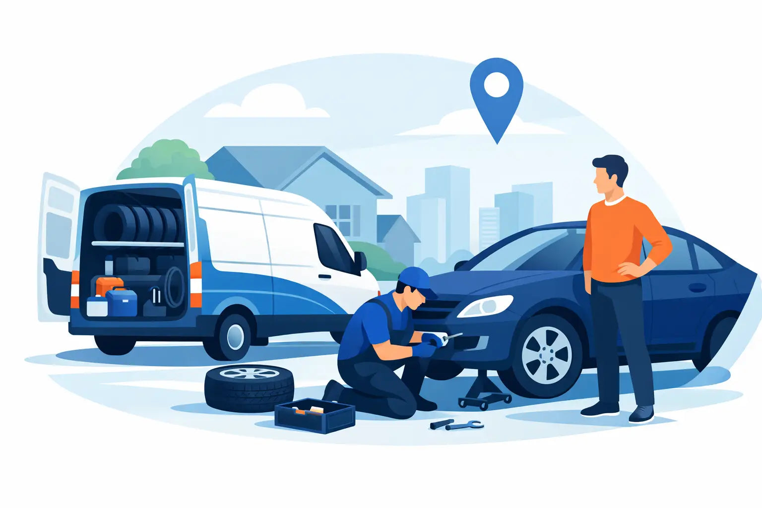 Mobile Tyre Replacement Service at Your Door